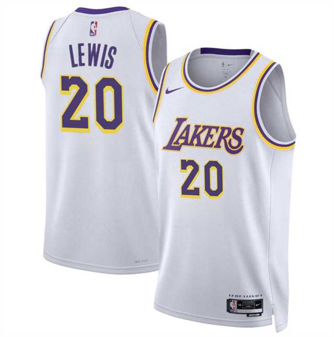 Men%27s Los Angeles Lakers #20 Maxwell Lewis White 2024 Association Edition Stitched Jersey Dzhi->memphis grizzlies->NBA Jersey